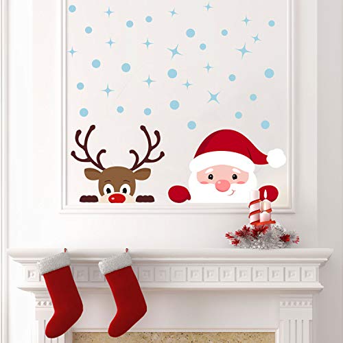 Peeking Santa and Rudolph