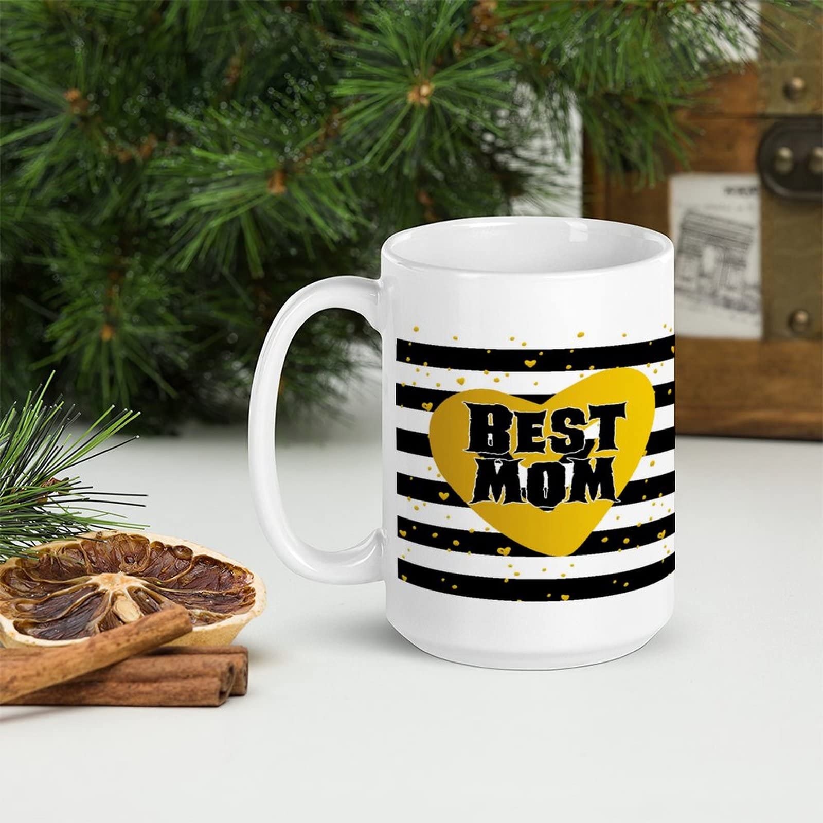 15oz Inspirational Ceramic Coffee Mug - Perfect Mother's Day Gift for New Moms, Friends, Daughters & Sons | White Glossy Happy Mother's Day Mug for Coffee, Tea & Hot Drinks at Home or Office