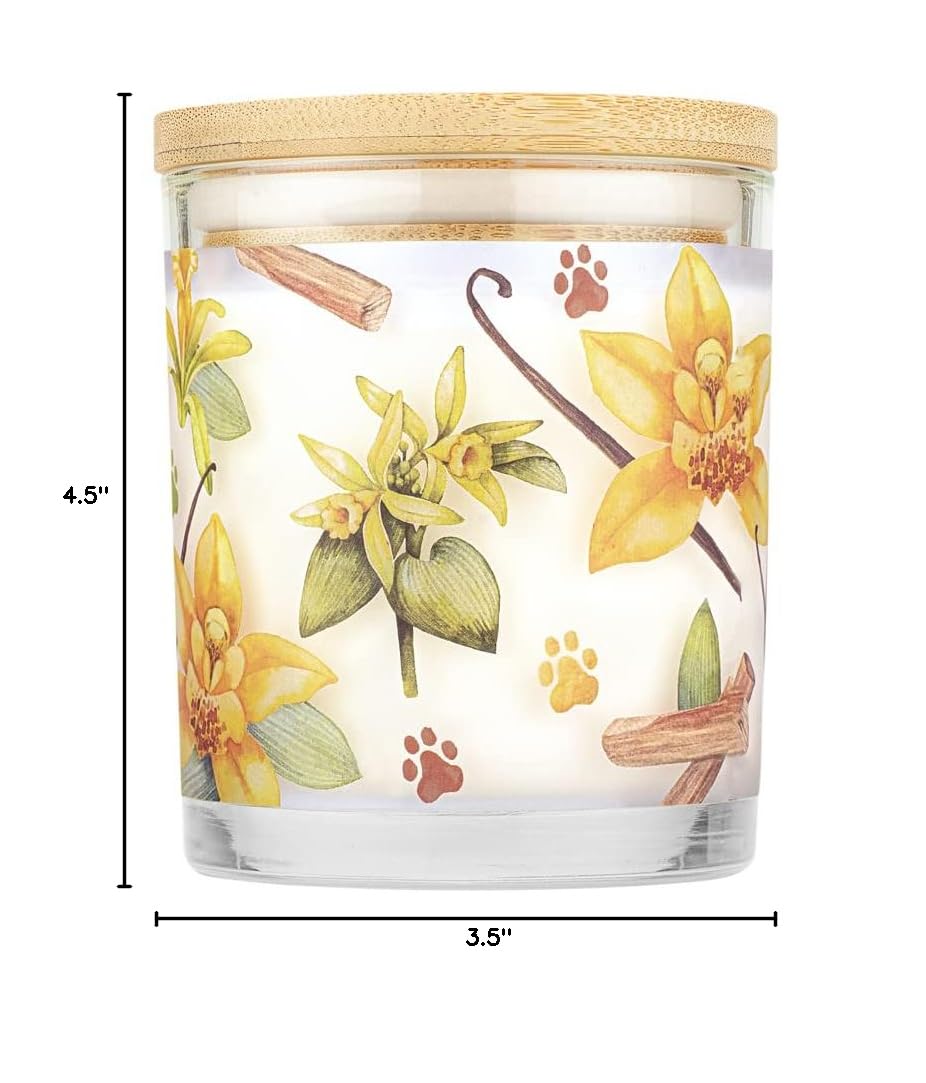 One Fur All Pet House Candle 2 Pack - Plant-Based Soy Wax, Clean Burning Scented Candles for Home - Vanilla Sandalwood Fragrance, Long Lasting Pet Odor Eliminator - Perfect for Living Rooms, Bedrooms & Pet-Friendly Spaces