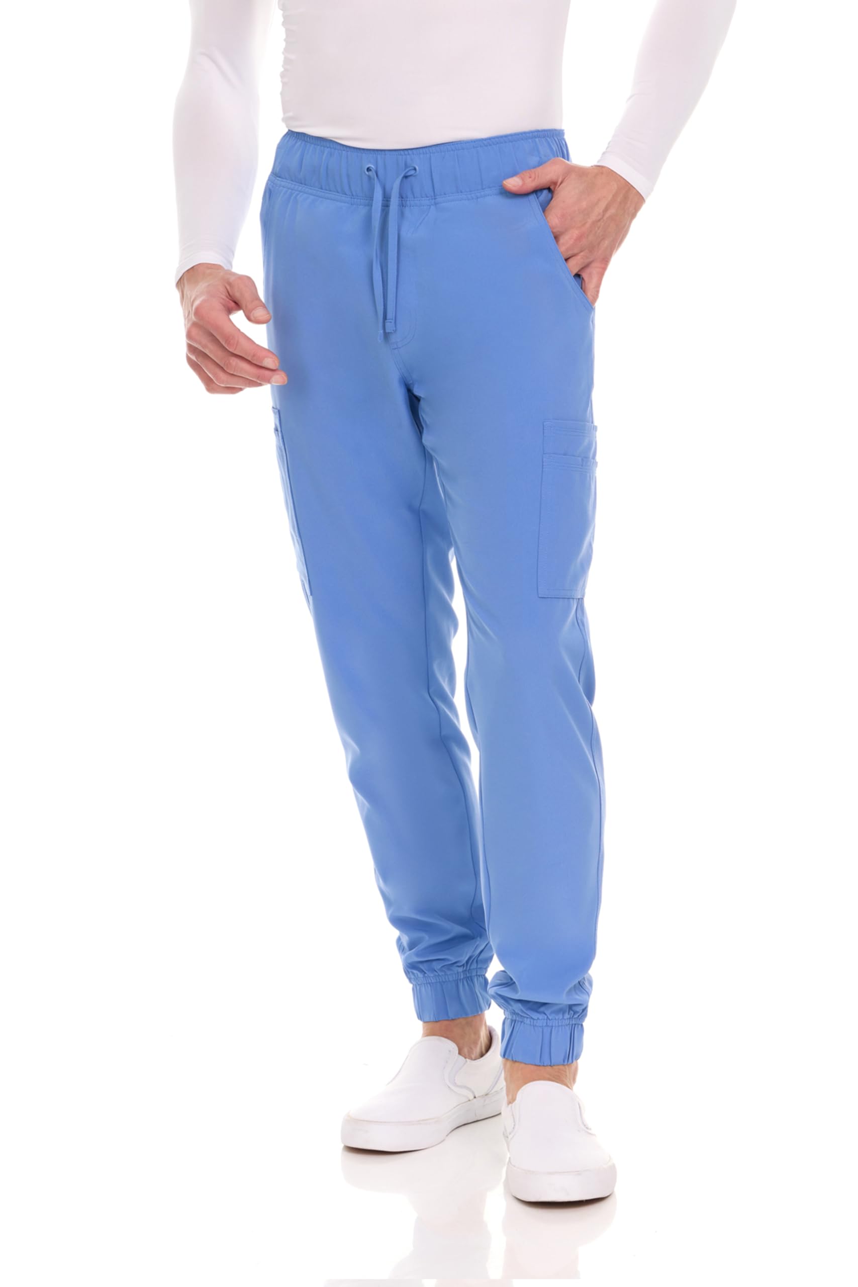 MediChic Men's Stretch Scrub Jogger Pants with 6 Pockets - 8+ Color Options | Comfortable Medical Scrubs for Doctors, Nurses & Healthcare Professionals