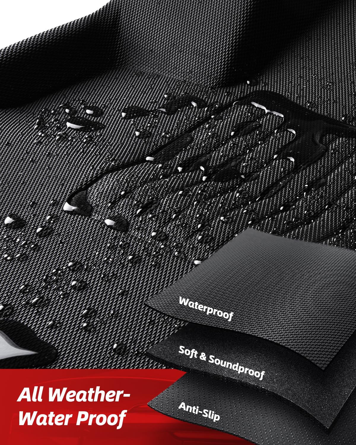 TAPTES 2025 Tesla Model 3 All-Weather Floor Mats Full Set - 6-Piece Front & Rear Liners + Trunk Mat | Durable Rubber Carpet Covers for Model 3 Highland 2024-2025 | Perfect for Winter, Rain & Mud Protection