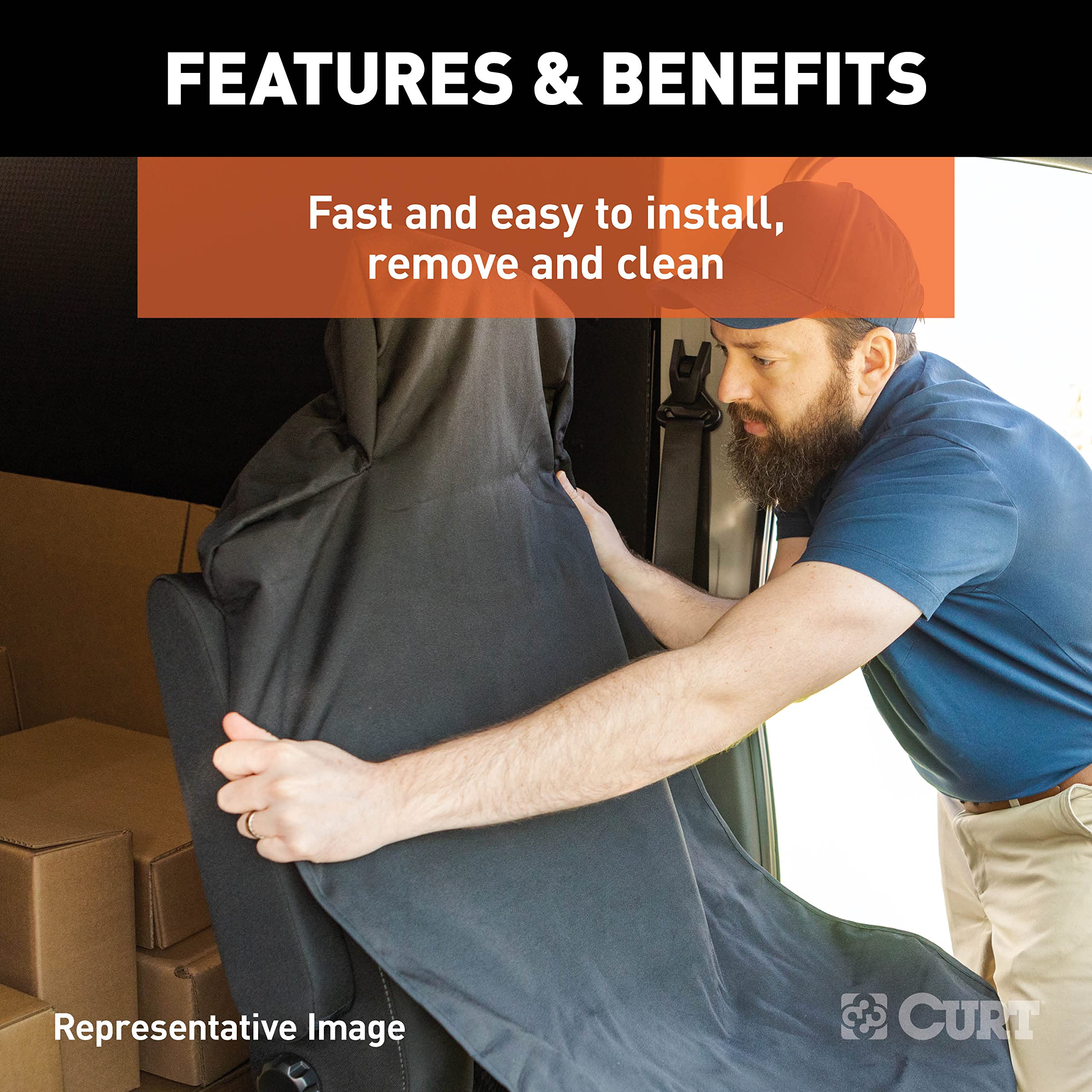 CURT Manufacturing 18520 Universal Fit Seat Cover - Waterproof & Durable Grey Car Seat Protector for Trucks, SUVs, and Cars | Perfect for Outdoor Adventures, Commuting, and Pet Protection