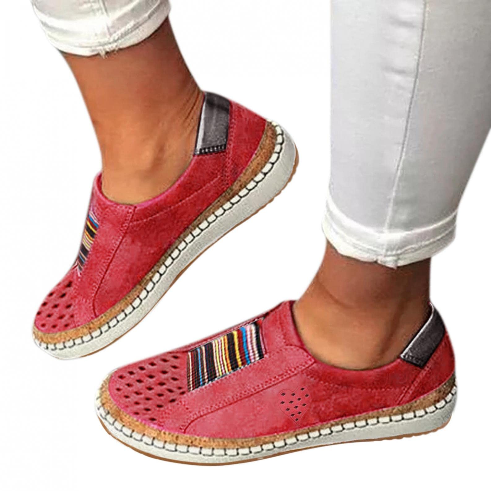 Women's White Fashion Sneakers - Breathable Running Shoes & Platform Canvas Loafers for Casual Wear, Workout & Everyday Comfort