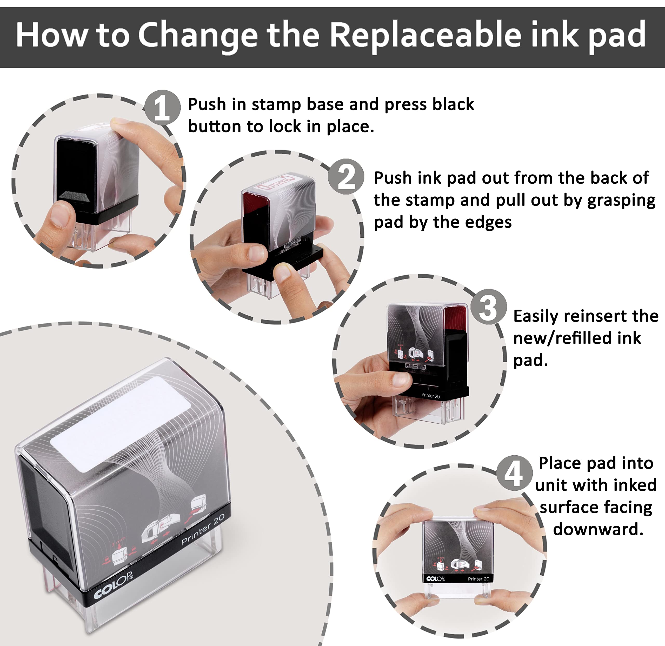 Custom Self-Inking Rubber Stamp with Black Ink - Personalized Office Stamp for Documents, Certificates & Business Use - Colop Brand Stamper for Professional & Home Office Needs