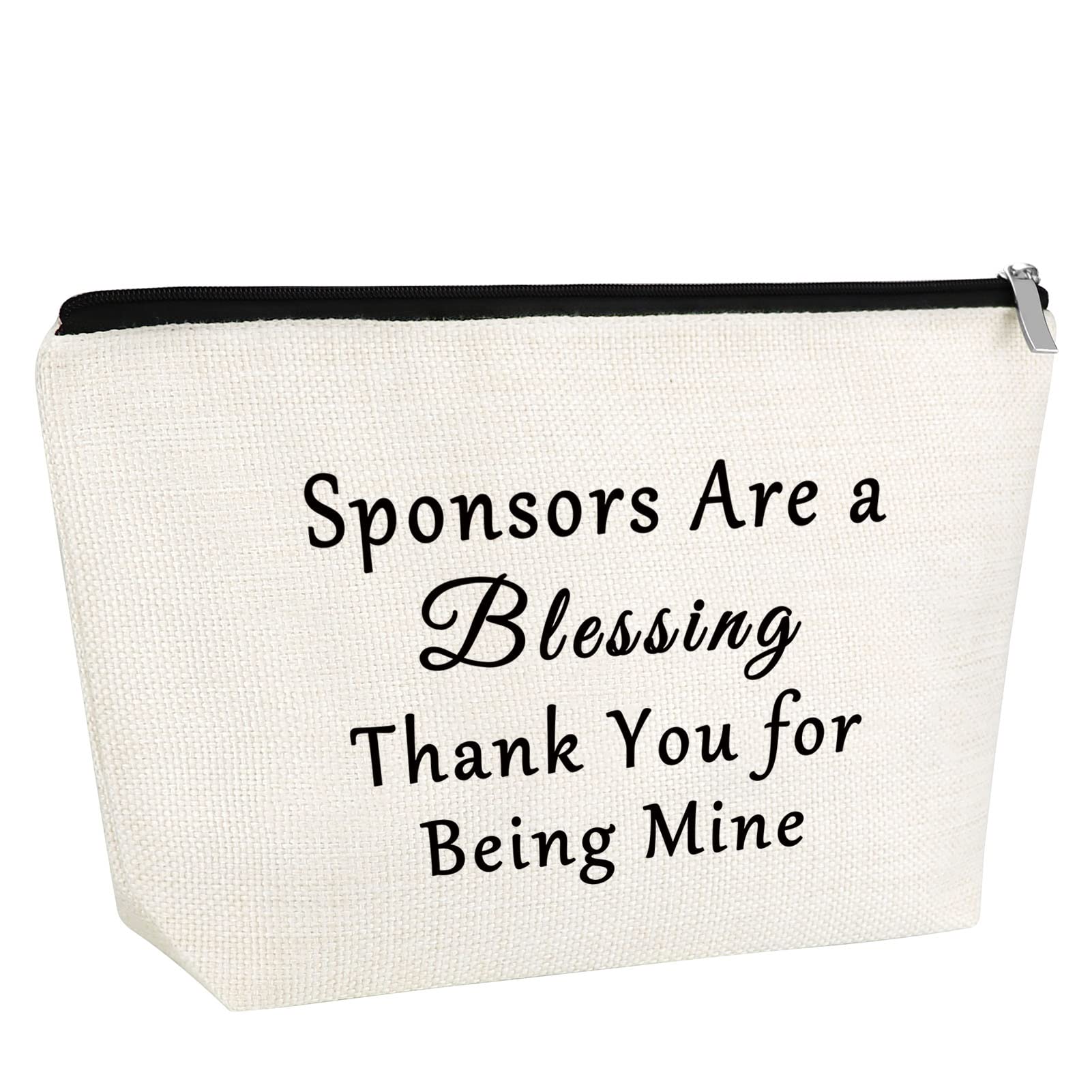 Sponsor Gift Makeup Bag - Thank You Appreciation Cosmetic Pouch for Sponsors, Leaders & Coworkers - Perfect for Travel, Christmas & Birthday Gifts
