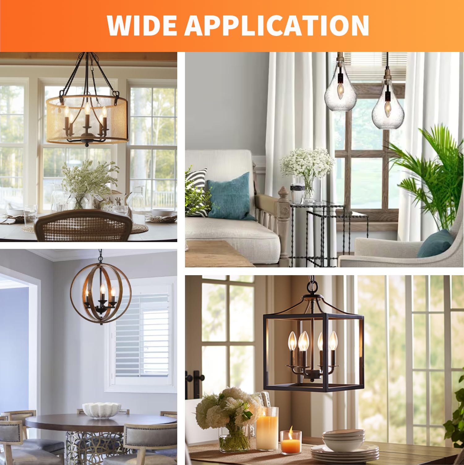 ALAMPEVER 60W Equivalent E12 LED Candelabra Bulbs - 12 Pack (2700K Soft White, 450LM) - Perfect for Chandeliers, Wall Sconces & Decorative Lighting