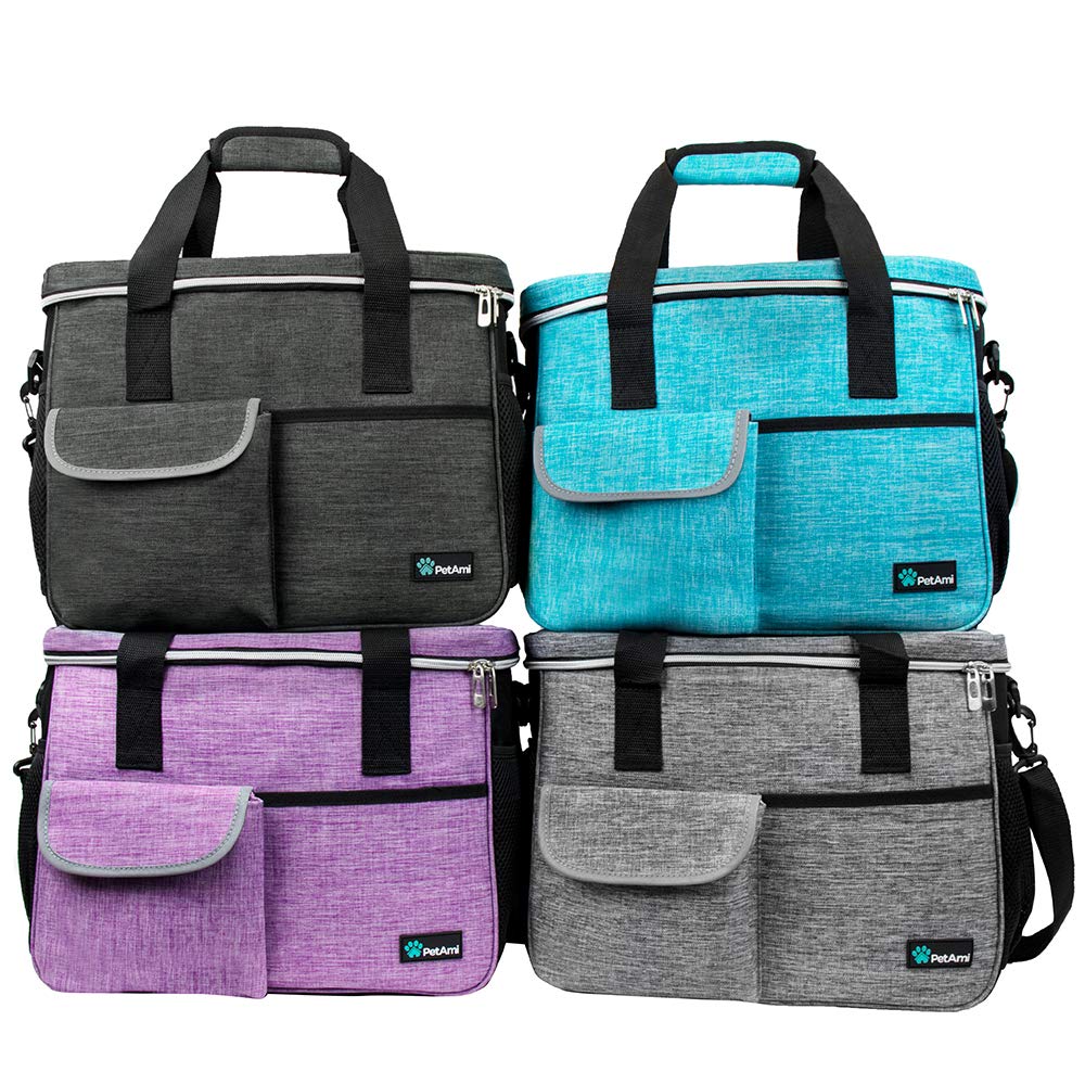 PetAmi Medium Dog Travel Bag with Food Container & Bowls - Waterproof Pet Carrier Organizer for Camping, Hiking & Road Trips - Portable Dog Supplies Accessories Gift (Sea Blue) - Perfect for Weekend Getaways & Outdoor Adventures with Your Pet