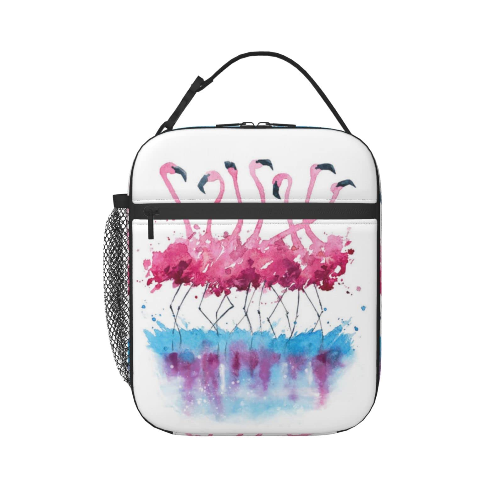 Insulated Lunch Bag for Men & Women - Reusable Lunch Tote with Flamingo Watercolor Design | Leakproof Cooler for Work, School & Picnics | Eco-Friendly Lunch Box for Office & Outdoor Activities