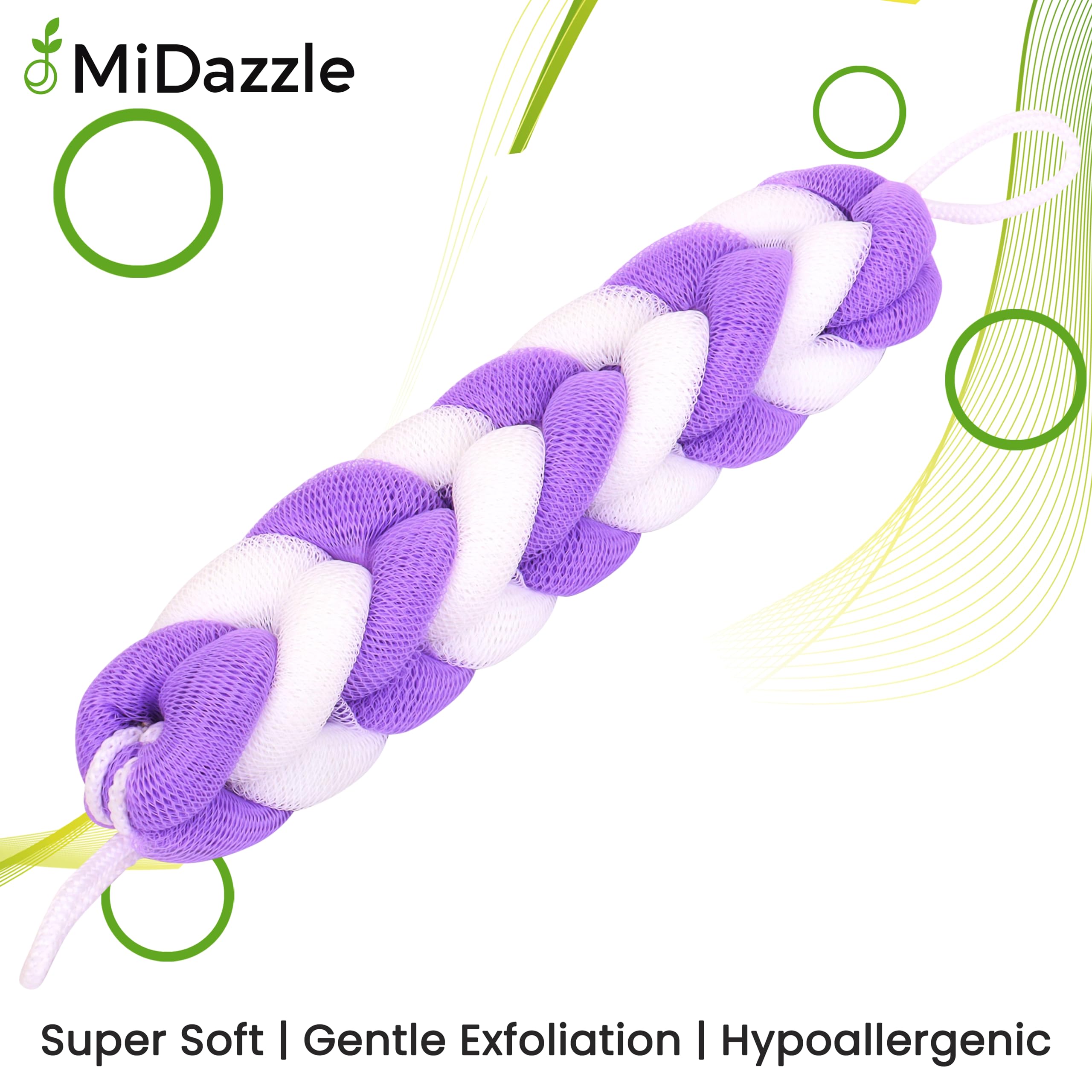 Premium Exfoliating Back Scrubber Loofah Belt - Stretchable 9-Knot Bath Sponge for Deep Cleansing & Skin Care (Men & Women, Pack of 2, Colors May Vary) - Ideal for Shower, Bath & Spa Relaxation