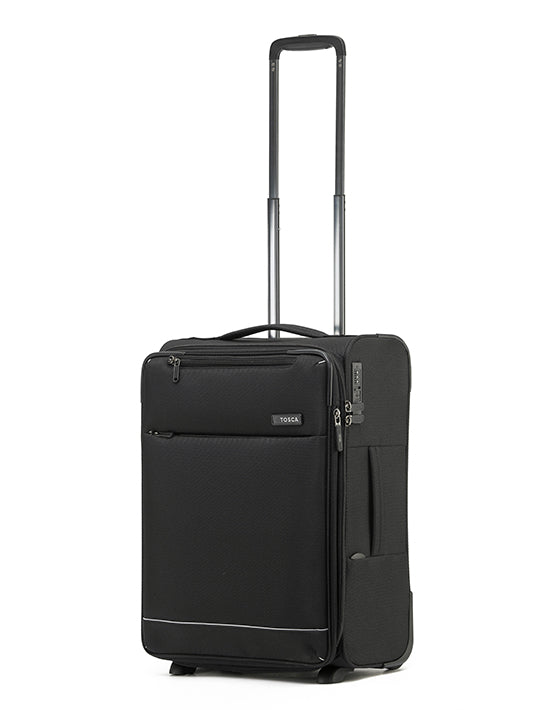 Tosca Two Wheel Air5055 New 55cm Ultra Lightweight Cabin Luggage Black - Perfect for Air Travel & Weekend Getaways