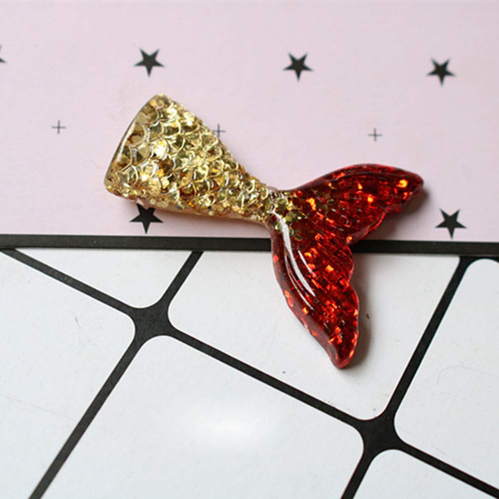 Healifty 60pcs Resin Charms Flatback Decorations - DIY Mermaid Clay Accessories for Jewelry Making, Scrapbooking, Phone Case & Nail Art Designs