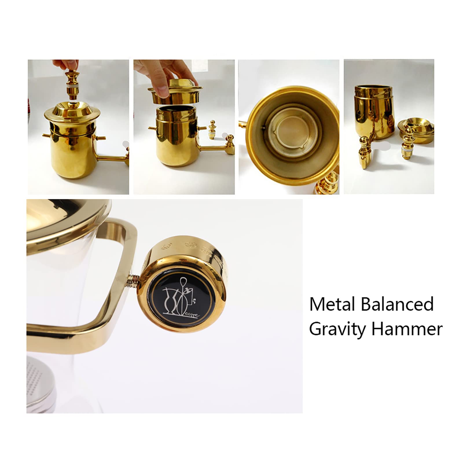 Premium Belgian Royal Family Balance Syphon Coffee Maker with Tee Handle - Gold Luxury Coffee Brewer for Home, Office & Cafe Use