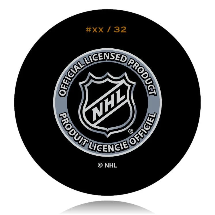 Jonathan Quick Signed Vegas Golden Knights Debut Game Puck #D/32 - Limited Edition Autographed Hockey Collectible - Perfect for NHL Fans, Sports Memorabilia Collectors, and Home/Office Decor