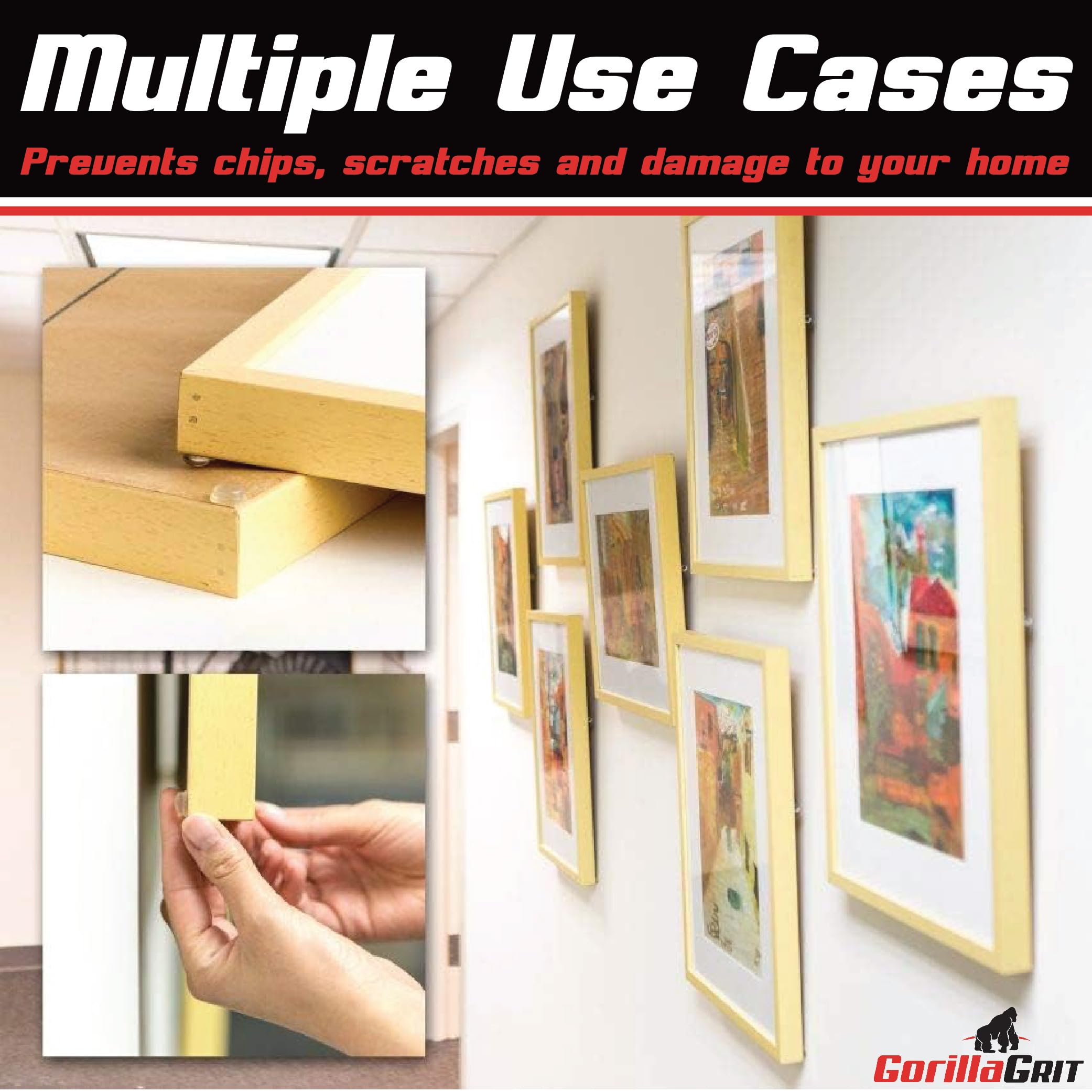 100-Pack Clear Adhesive Cabinet Door Bumpers - 1/2