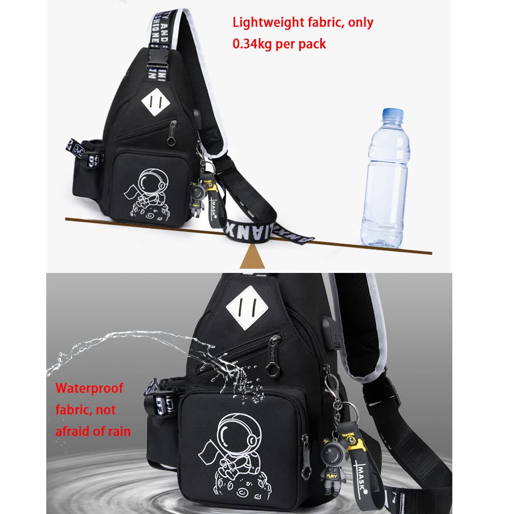 Stylish One-Shoulder Backpack for Men - Business Chest Bag, Outdoor Casual Shoulder Bag, Small Satchel Purse (Black) - Perfect for Work, Travel & Daily Commute