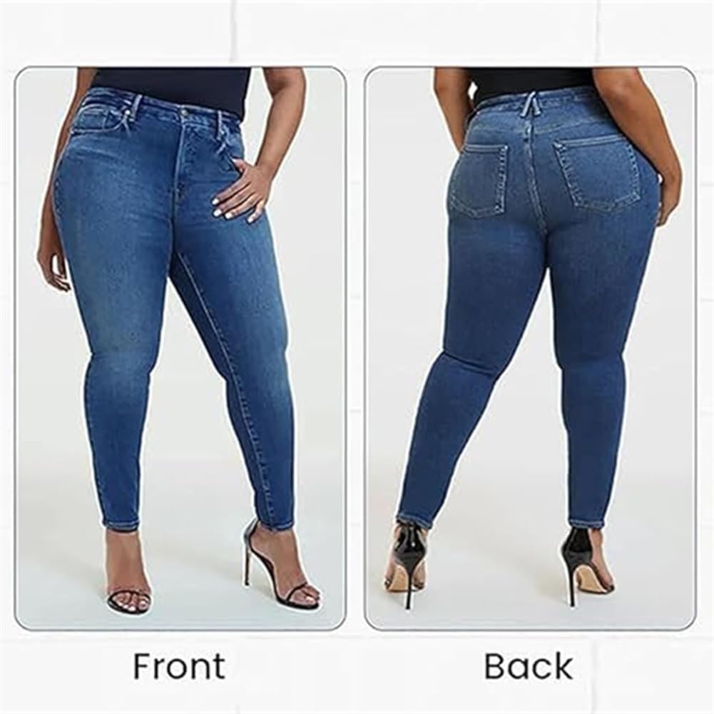 Akapi Women's High Waist Curvy Jeans - Butt Lifting Wide Leg Denim Pants for Casual Wear & Night Out