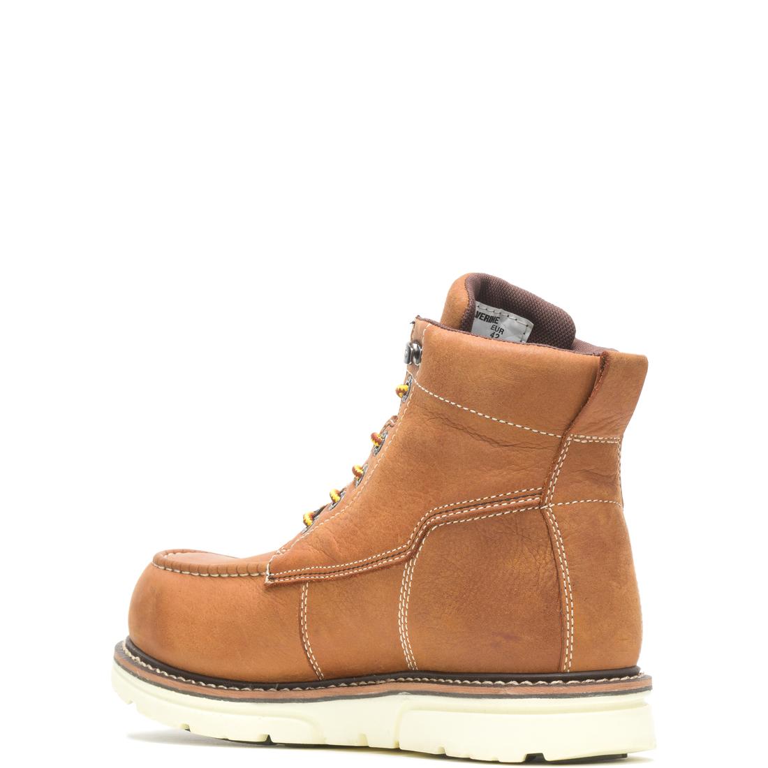 I-90 DuraShocks® 6-Inch Moc Toe Waterproof Work Boots for Men - Soft Toe, Tan - Comfortable Safety Shoes for Construction, Hiking & Outdoor Work