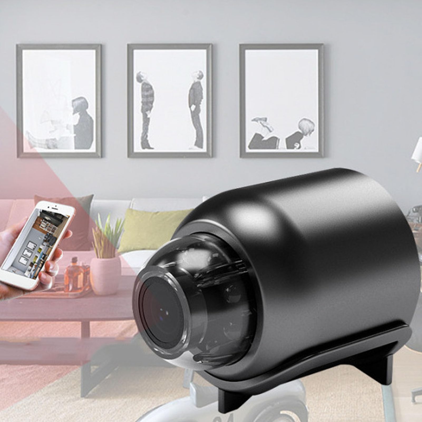 1080P HD Night Vision Wireless Security Camera with Motion Detection, Wide Angle View, Remote Monitoring & 8-128GB SD Card Support - Ideal for Indoor Home, Office & Baby Monitoring