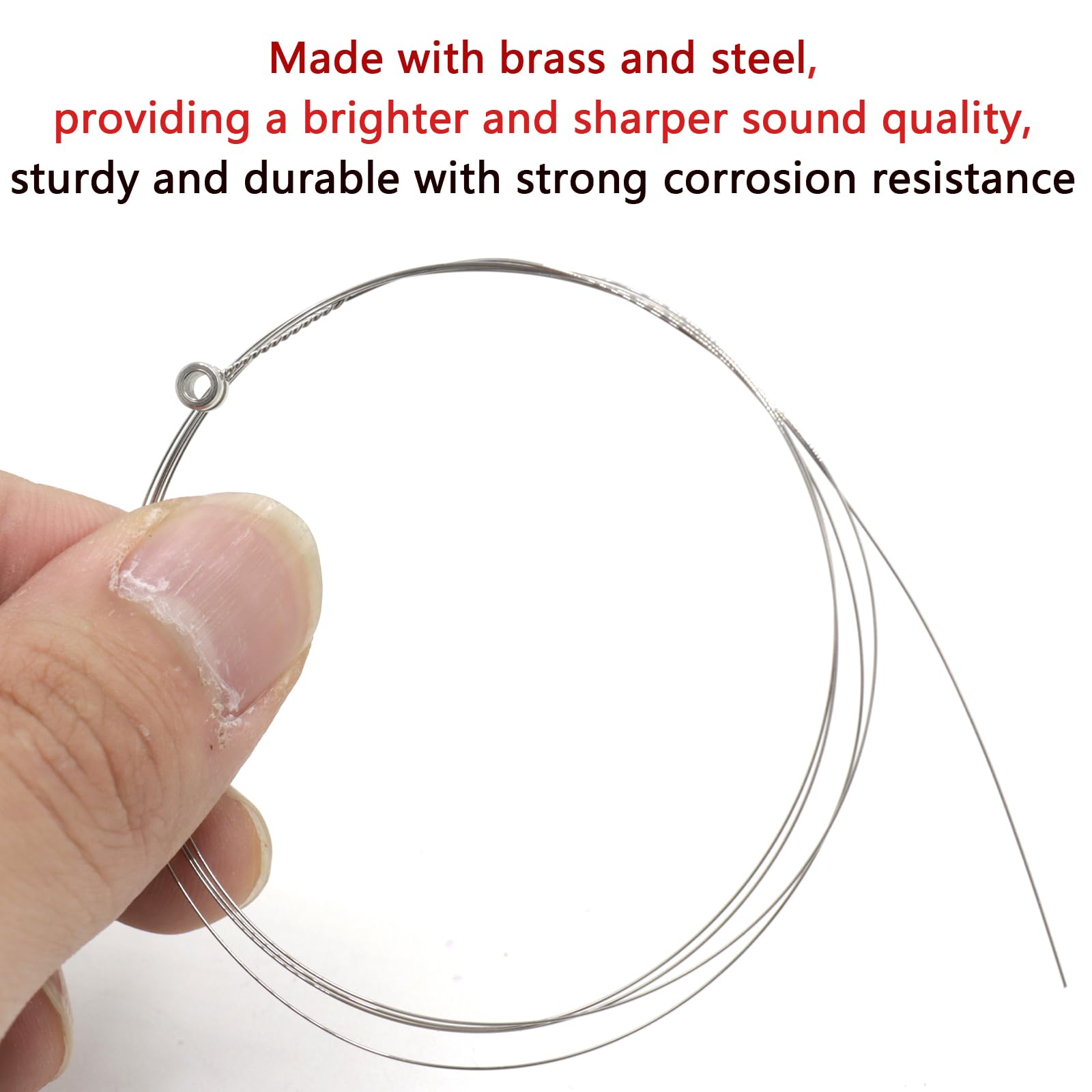 10-Pack Acoustic Guitar Strings - Brass E-1st Steel Replacement Strings for Bright Balanced Tone (High E Light Tension) | Perfect for Live Performances, Studio Recording & Guitar Maintenance