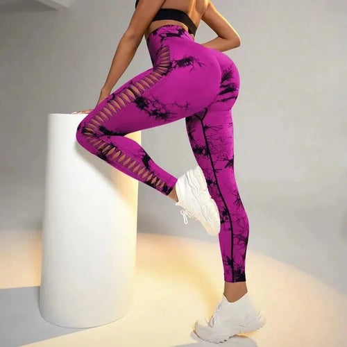 Sexy Hollow Black Seamless Leggings for Women - High Waist Yoga Pants, Gym Workout Leggings, Tummy Control Fitness Tights - Perfect for Yoga, Running, Gym & Casual Wear