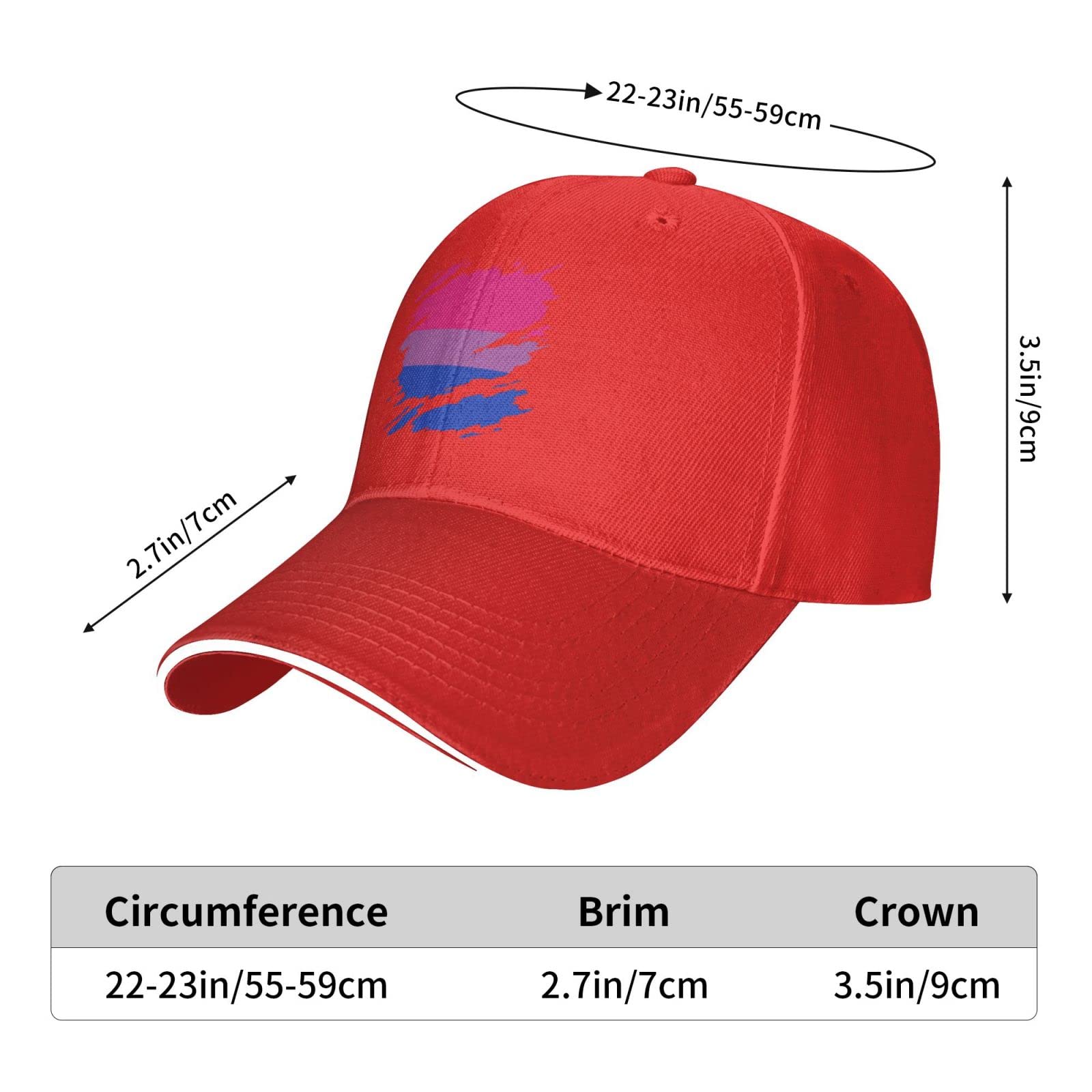 Bisexual Pride Flag Baseball Cap - Adjustable Unisex Dad Hat for Men & Women - Perfect for LGBTQ+ Events, Parades, and Everyday Wear
