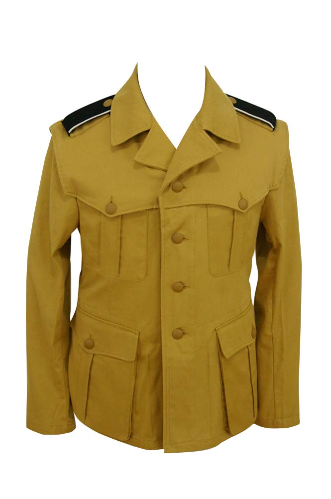 WW2 German DAK Tropical Elite Sand Field Tunic 1st Pattern - Italian SAHARIANA Military Uniform | WWII Historical Reenactment & Collector's Item | Perfect for Costume Events, Theater Productions & War Memorabilia Displays