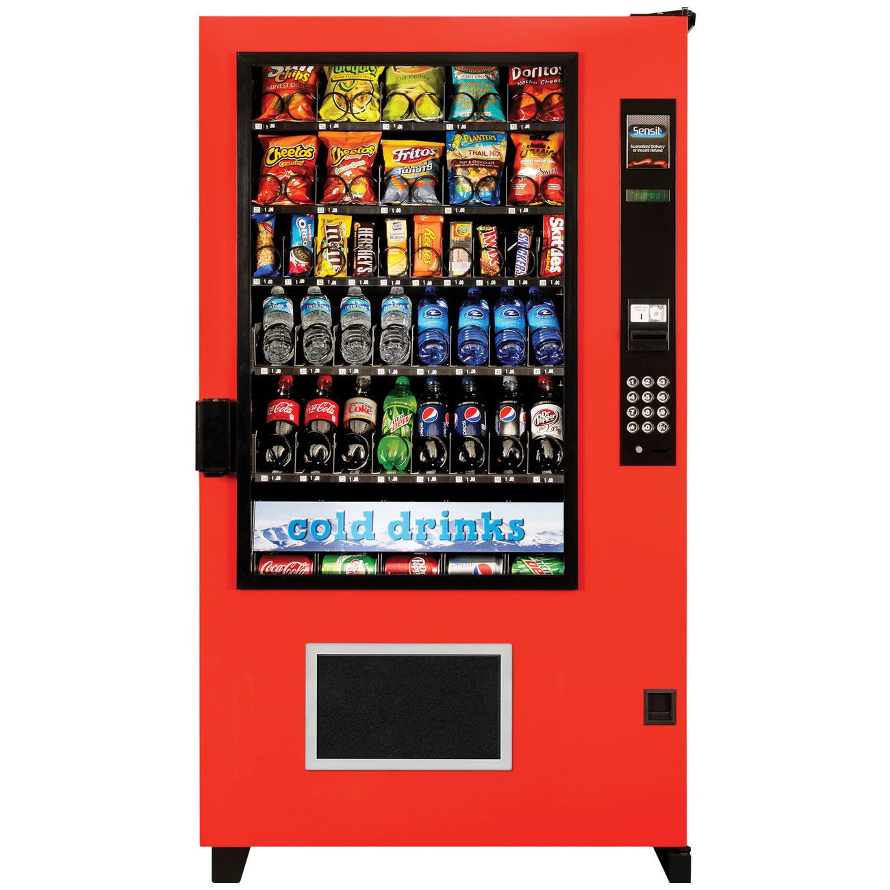 AMS 39 Outdoor Commercial Drink and Snack Vending Machine - Weatherproof Snack & Beverage Dispenser for Parks, Beaches and Camping Sites