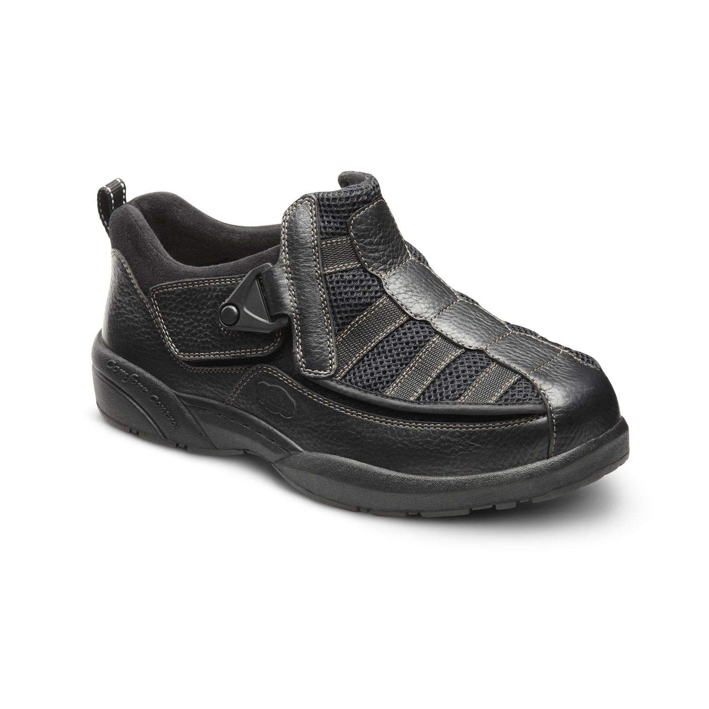 Dr. Comfort Edward X Double Depth Men's Walking Shoes - Leather & Mesh Stretchable Diabetic Shoes for Men with Arch Support - Ideal for Walking, Travel & Daily Comfort