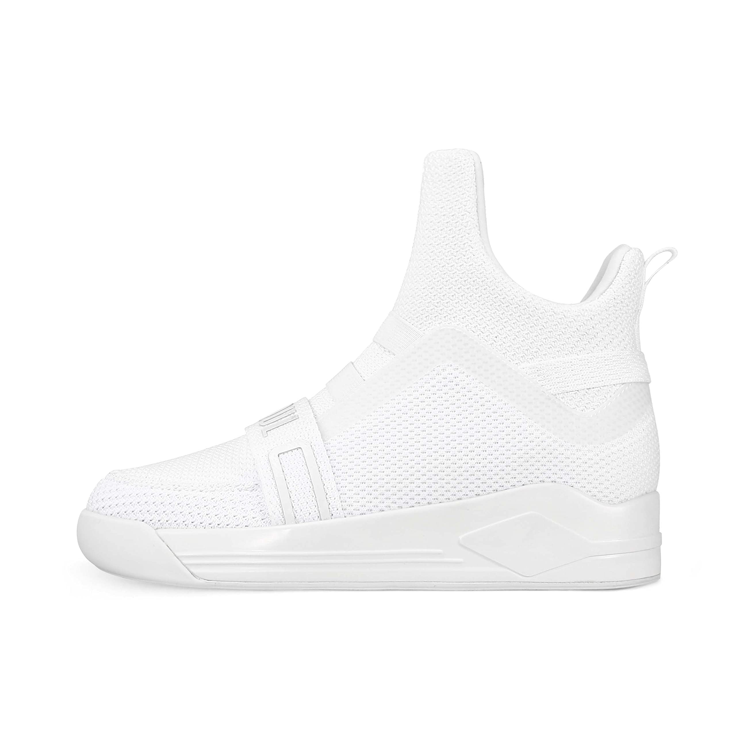 **Kids High Top Sneakers for Girls & Boys - White Stylish Breathable Slip-On Walking Shoes for School, Play & Everyday Comfort**