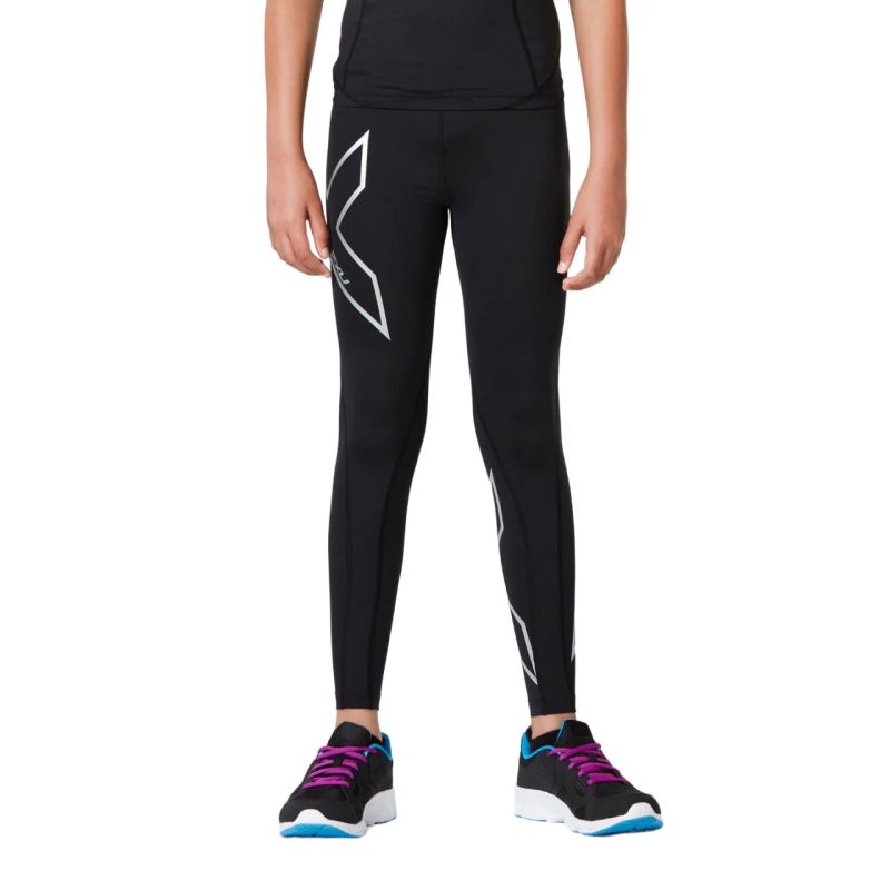 2XU Girls Compression Long Tights - High Performance Workout Leggings for Running, Yoga & Training - Moisture Wicking & Breathable Activewear for Teen Girls