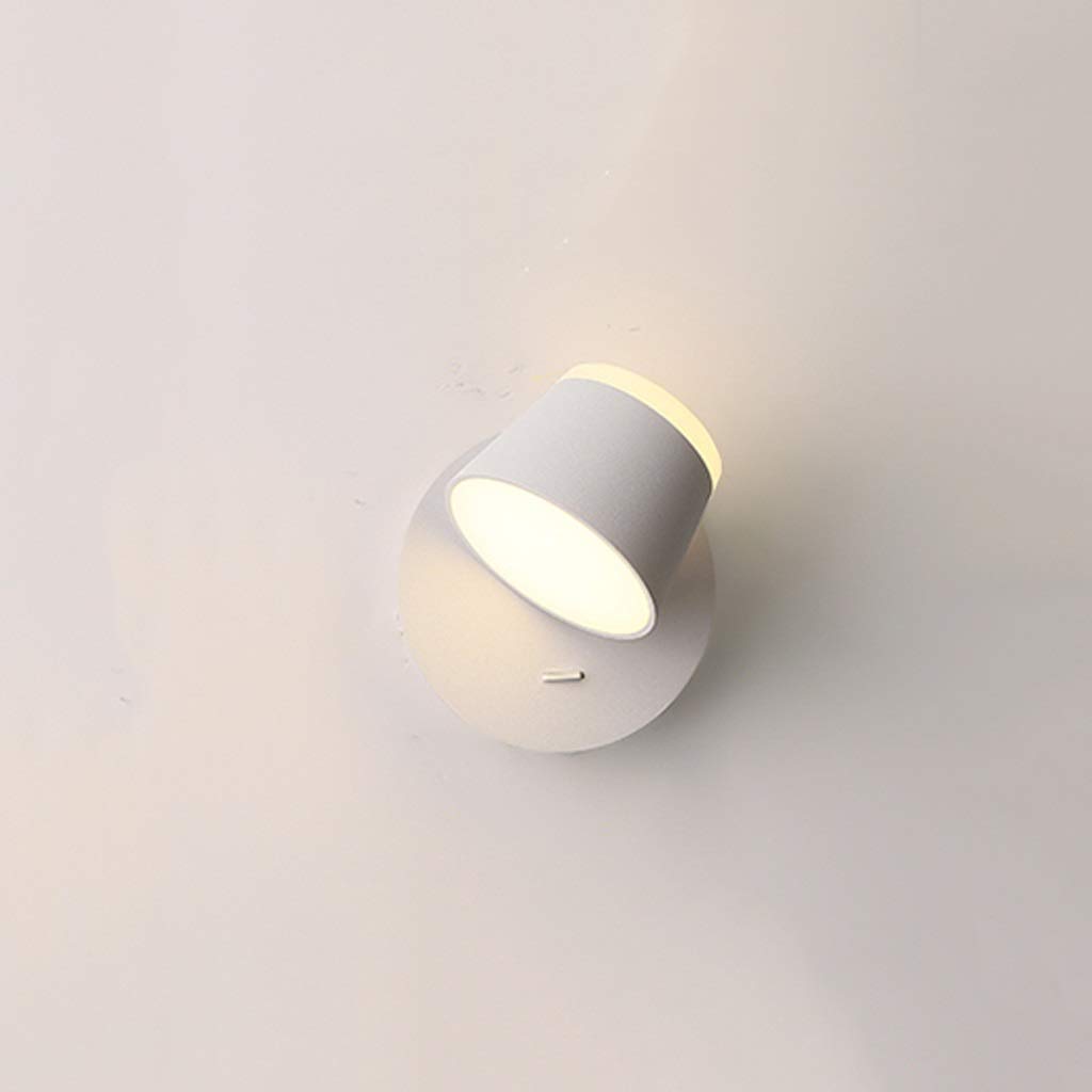 Modern LED Wall Lamps - Nordic Style Indoor Stair & Bedroom Wall Light with Switch, White/Black Wall Sconces for Reading - Perfect for Living Room, Hallway & Bedroom Lighting