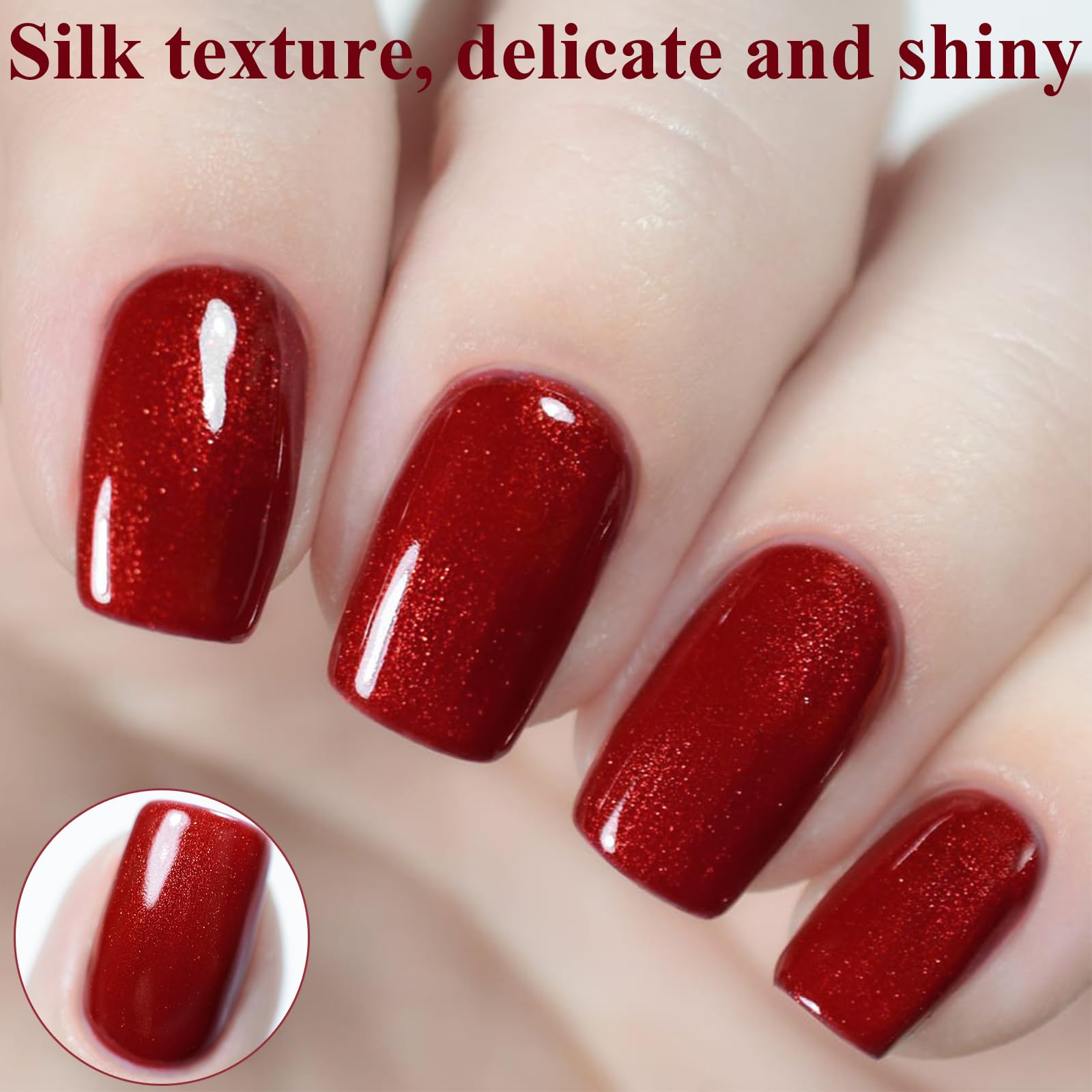 Red Glitter Nail Polish - Quick Dry Ruby Radiance Shimmer Nail Lacquer - Sparkling Air Dry Nail Varnish for DIY Manicure & Nail Art | Perfect for Parties, Date Nights & Special Occasions