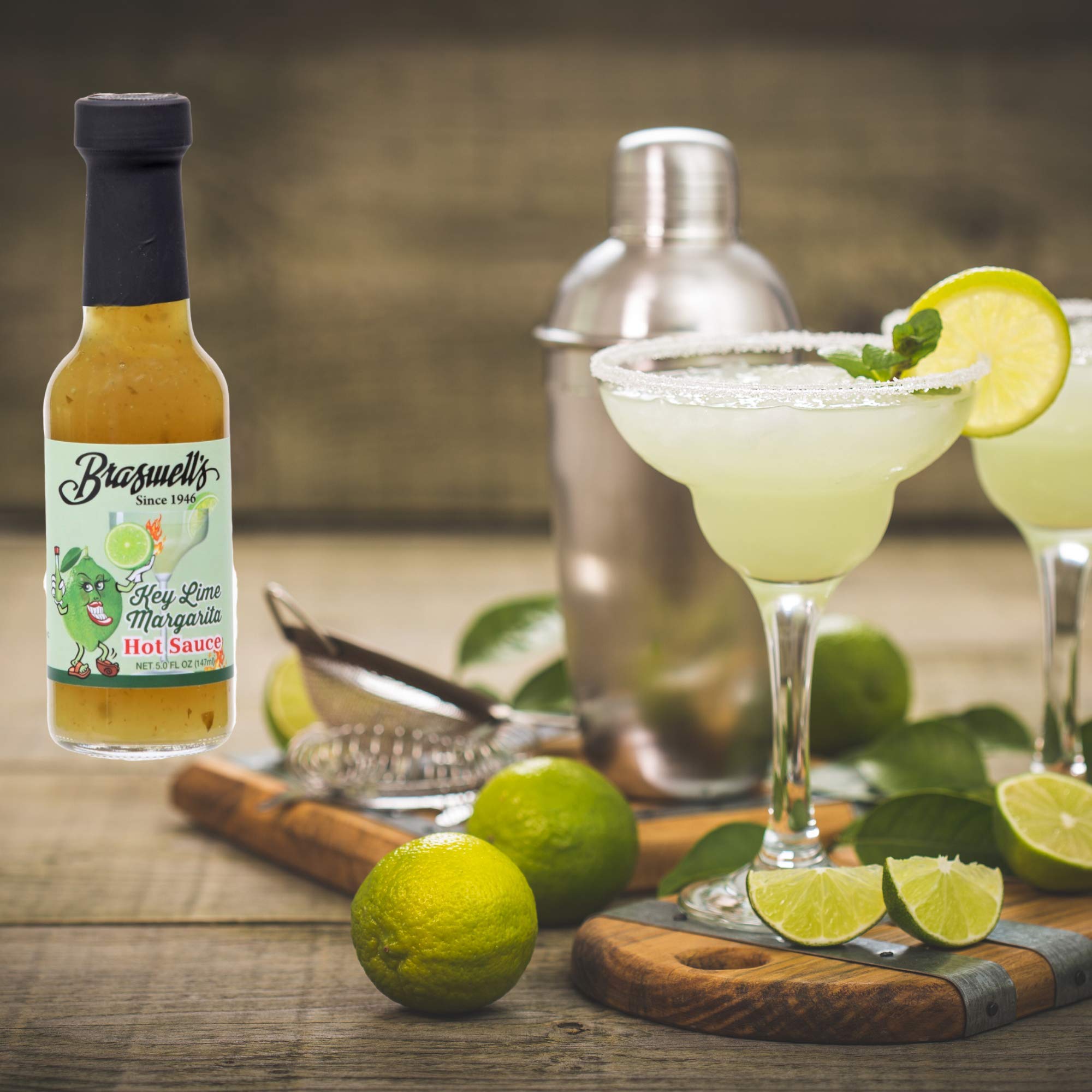Braswell's Key Lime Margarita Hot Sauce 5 Fl Oz - Zesty Lime & Tequila Flavored Gourmet Hot Sauce for Tacos, Seafood & Cocktails - Perfect for Mexican Cuisine & Summer BBQs