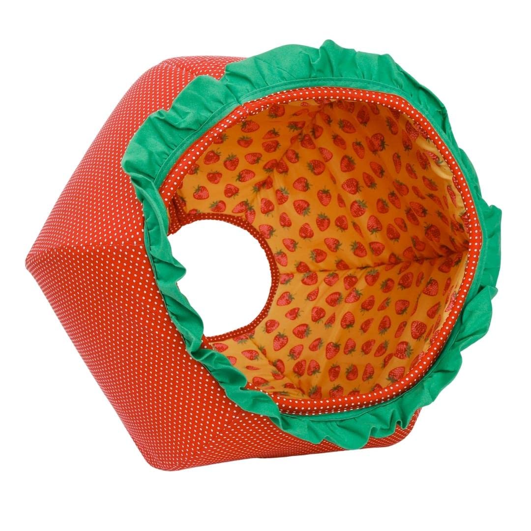 Strawberry Cat Ball Bed - Cozy Pet Nest for Play & Sleep