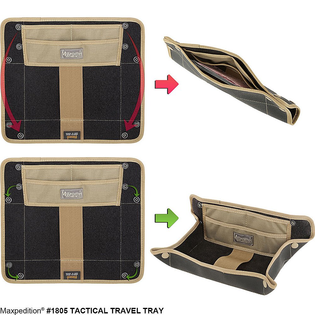 MAXPEDITION Tactical Travel Tray - Durable Organizer for Camping, Hiking & Outdoor Adventures - Compact Gear Storage for EDC Essentials