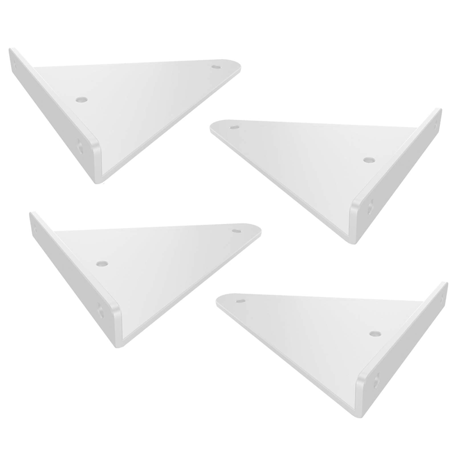 4X Heavy Duty Triangle Shelf Bracket - Hidden Floating Shelf Support for Wall Mounted Shelves | Retro Metal Iron Shelving Bracket with High Load-Bearing Capacity | Space Saving Design in Black, Gold & White | Perfect for Home Office, Kitchen, Bathroom & Living Room Storage