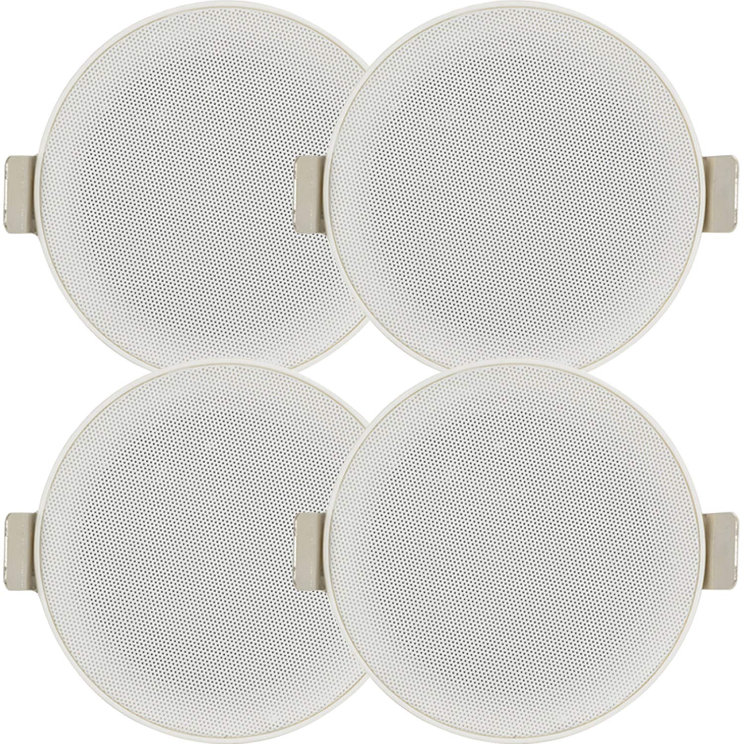 Premium Bluetooth Ceiling Speaker System - 4 Low Profile Stereo Speakers & PRO Amplifier - Wireless HiFi Sound for Home Theater, Restaurants, Cafes, Pubs & Retail Stores - Perfect Background Music & Entertainment Audio Solution