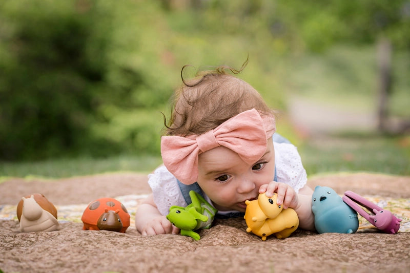 Tikiri My First Garden Friends Natural Rubber Baby Toys - Safe & Eco-Friendly for Toddlers Outdoor Play & Learning Activities