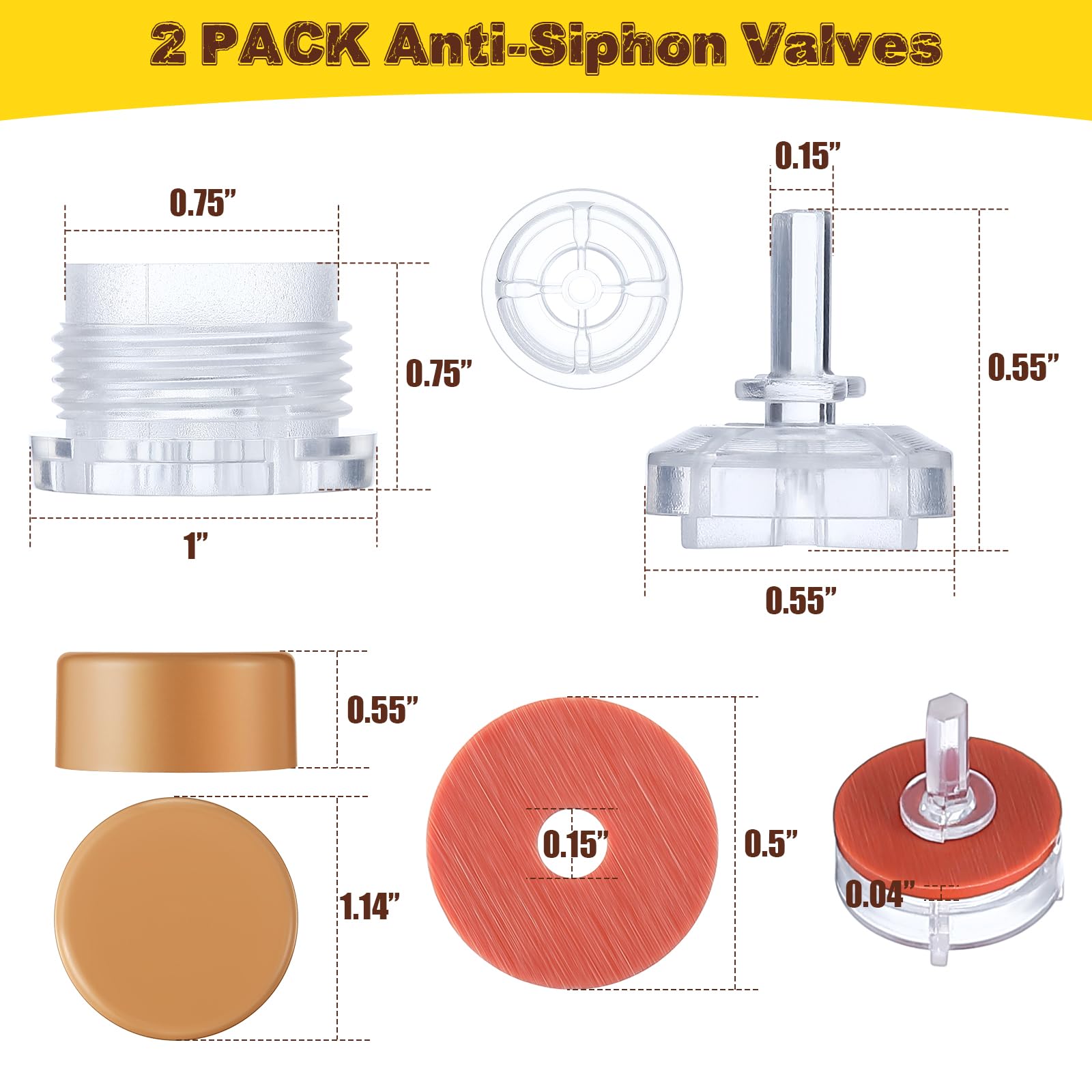 2 Pack Vacuum Breaker Float Kit - Compatible with Woodford RK-17VB Model 17 Wall Faucets | Anti-Siphon Valve Repair Replacement Parts for Outdoor Faucets, Garden Hose Bibbs & Irrigation Systems