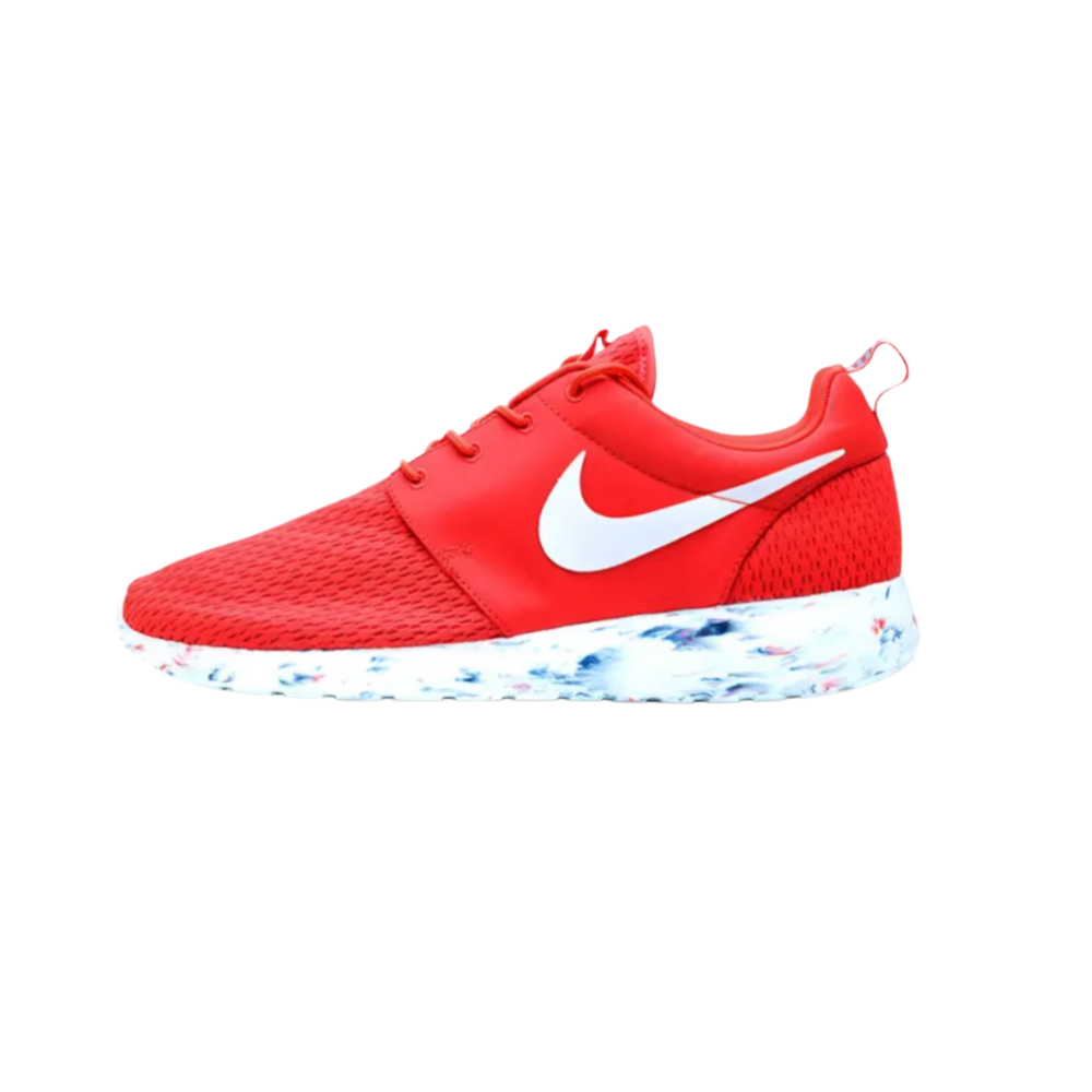 Nike Roshe Run Marble Pack Running Shoes - Red, White & Crimson Colorway | Lightweight & Comfortable for Jogging, Gym Workouts & Casual Wear