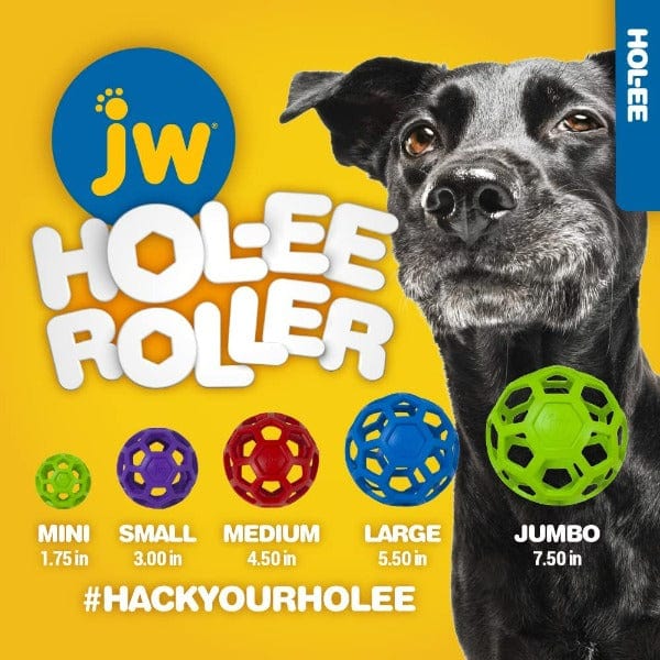 JW Pet Hol-ee Roller Durable Rubber Dog Toy - Interactive Fetch & Chew Toy for Small & Large Dogs - Perfect for Indoor & Outdoor Play