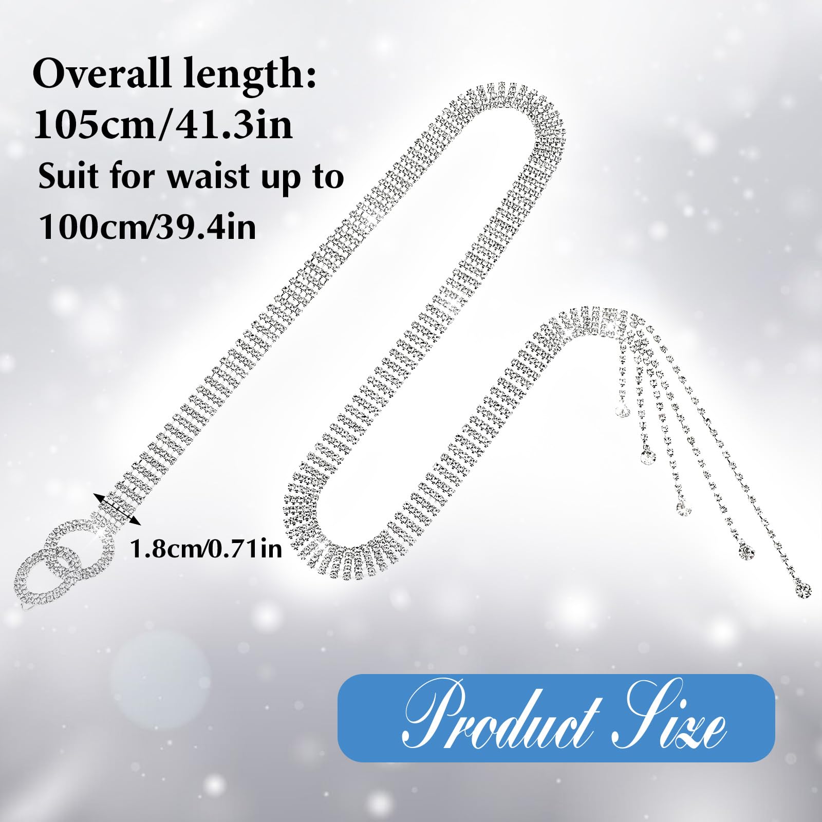 Sparkly Rhinestone Waist Belt for Women - Adjustable Crystal Waist Chain with O-Ring Design for Jeans, Dresses & Evening Wear | Perfect for Parties, Weddings & Night Out