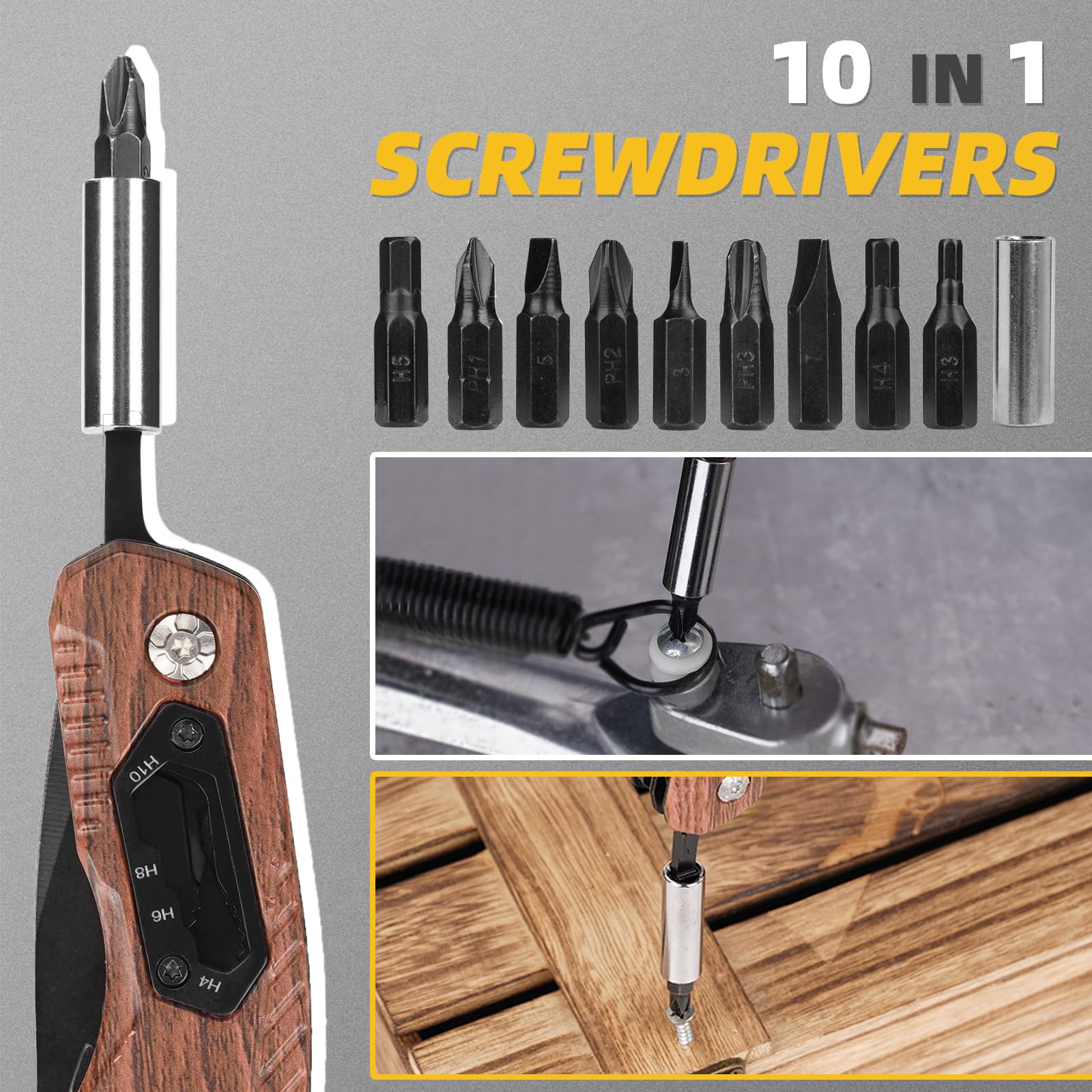 Best Pocket Knife Multitool for Men - Perfect Gift for Dad, Husband, Boyfriend - Christmas, Birthday, Anniversary Present - Outdoor Survival & Camping Essential Gear for Hiking, Fishing, and Emergency Preparedness