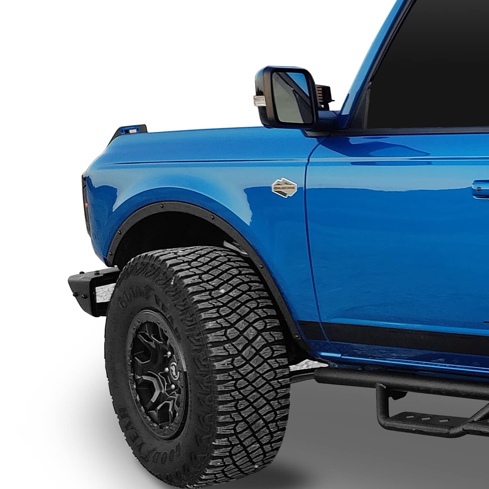 Hooke Road Bronco Wheel Liner Trim Fender Flare Delete Kit - Compatible with 2021-2025 Ford Bronco 2/4 Door Models (4-Piece Set) - Off-Road Protection & Custom Styling Upgrade