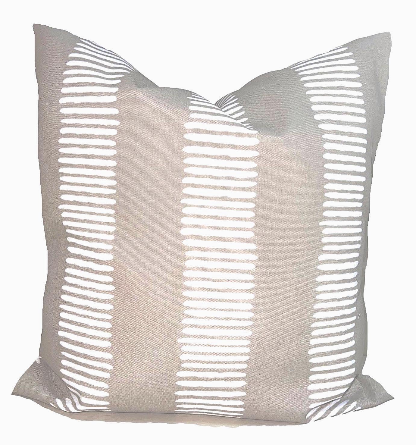 Premium Gray Outdoor Pillow Covers - Waterproof & UV Resistant (16x16, 18x18, 20x20 Inches) - Gold, Tan & Grey Decorative Throw Pillow Cases for Patio Furniture, Porch Swing & Poolside Lounge - All Weather Outdoor Decor