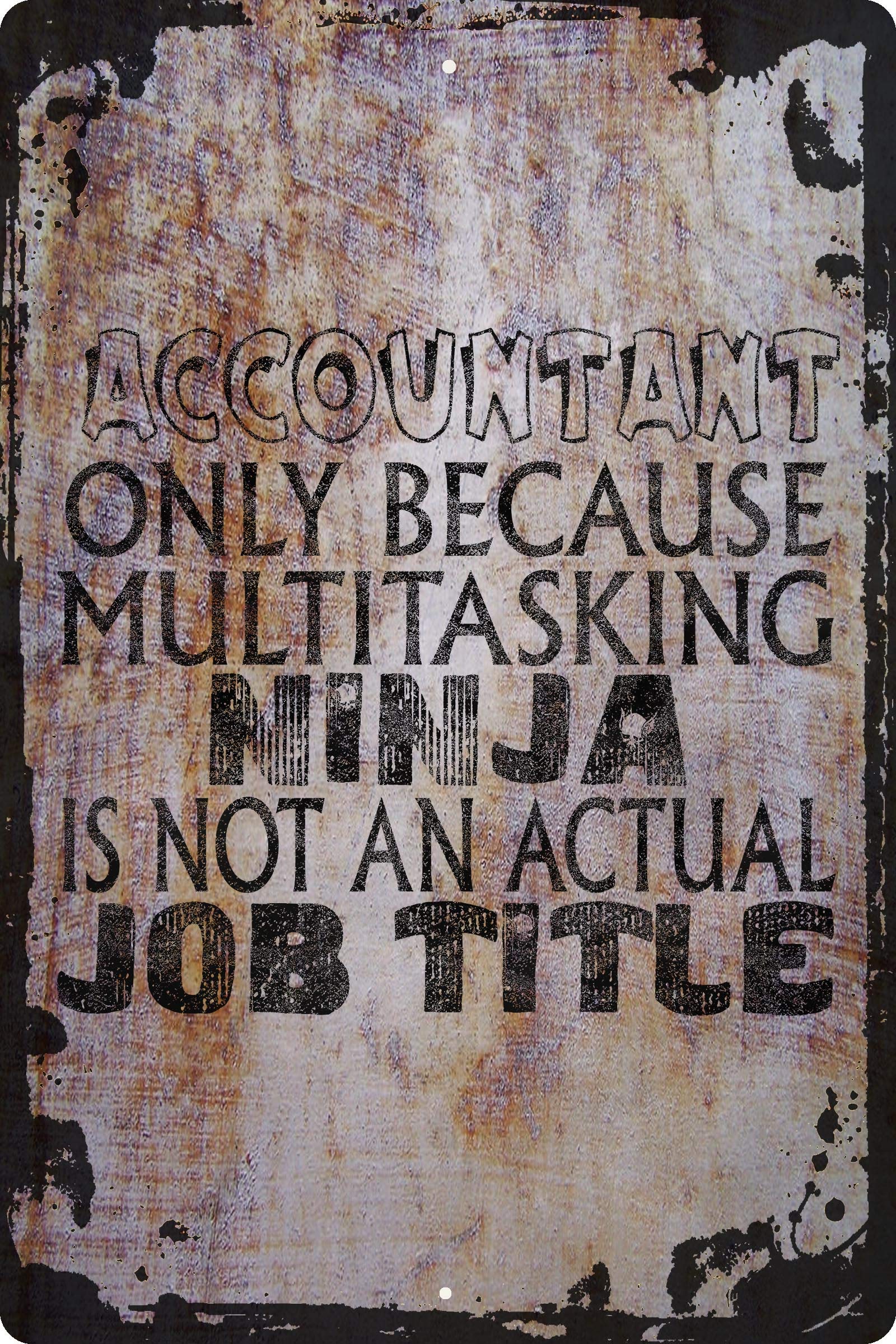Funny Accountant Wall Sign - Multitasking Ninja Office Decor - Unique Gift for Accountants & Professionals - Perfect for Home, Office & Coworker Gifts