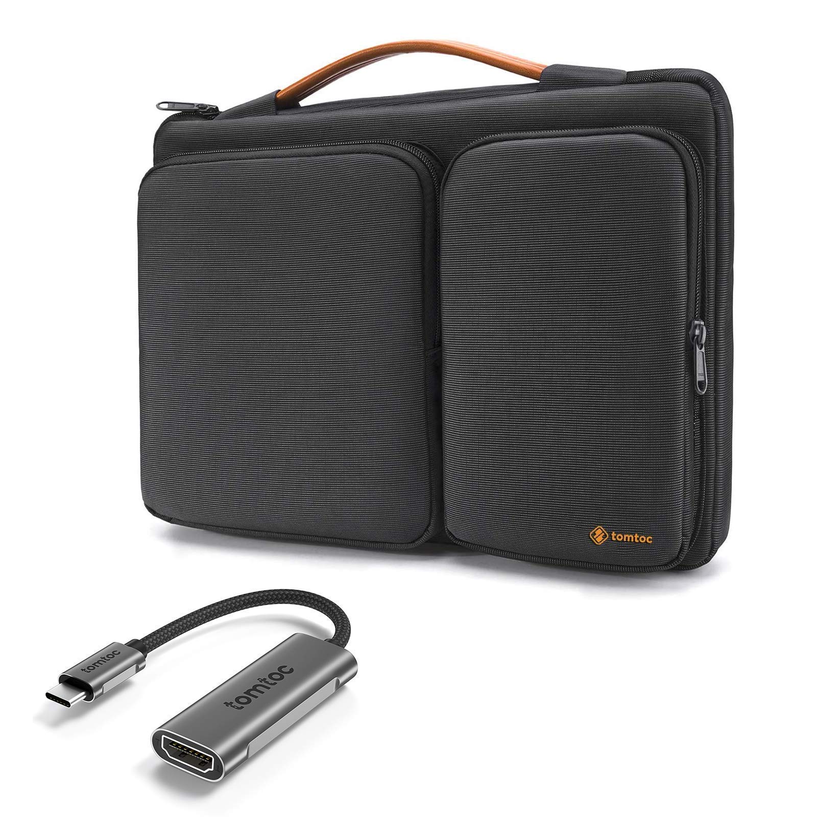 tomtoc 360 Protective Laptop Case for 13-inch MacBook Air/Pro & Surface Pro | Includes USB-C to DisplayPort 1.4 Adapter & Thunderbolt 3 Cable | 4K 60/120Hz Support | Perfect for Work, Travel & Business Meetings