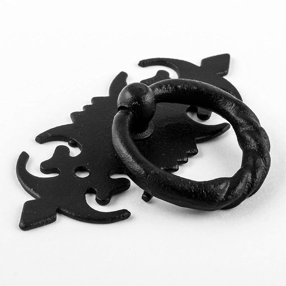 Antique Black Wrought Iron 3.5 Inch Cabinet Handles with Mounting Hardware - Vintage Drawer Pulls for Kitchen & Bathroom Renovation | Perfect for Farmhouse, Rustic, and Industrial Style Cabinets