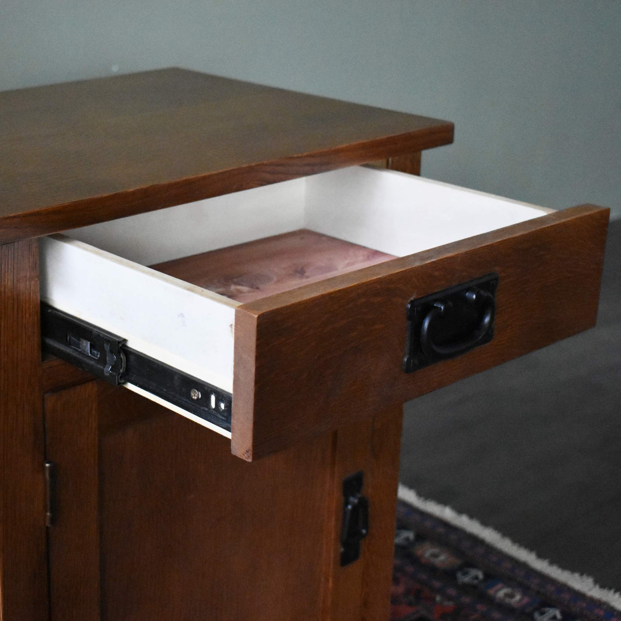 Mission Style Arts and Crafts Nightstand with 1 Door and 1 Drawer - Perfect for Bedroom, Living Room, or Home Office Storage