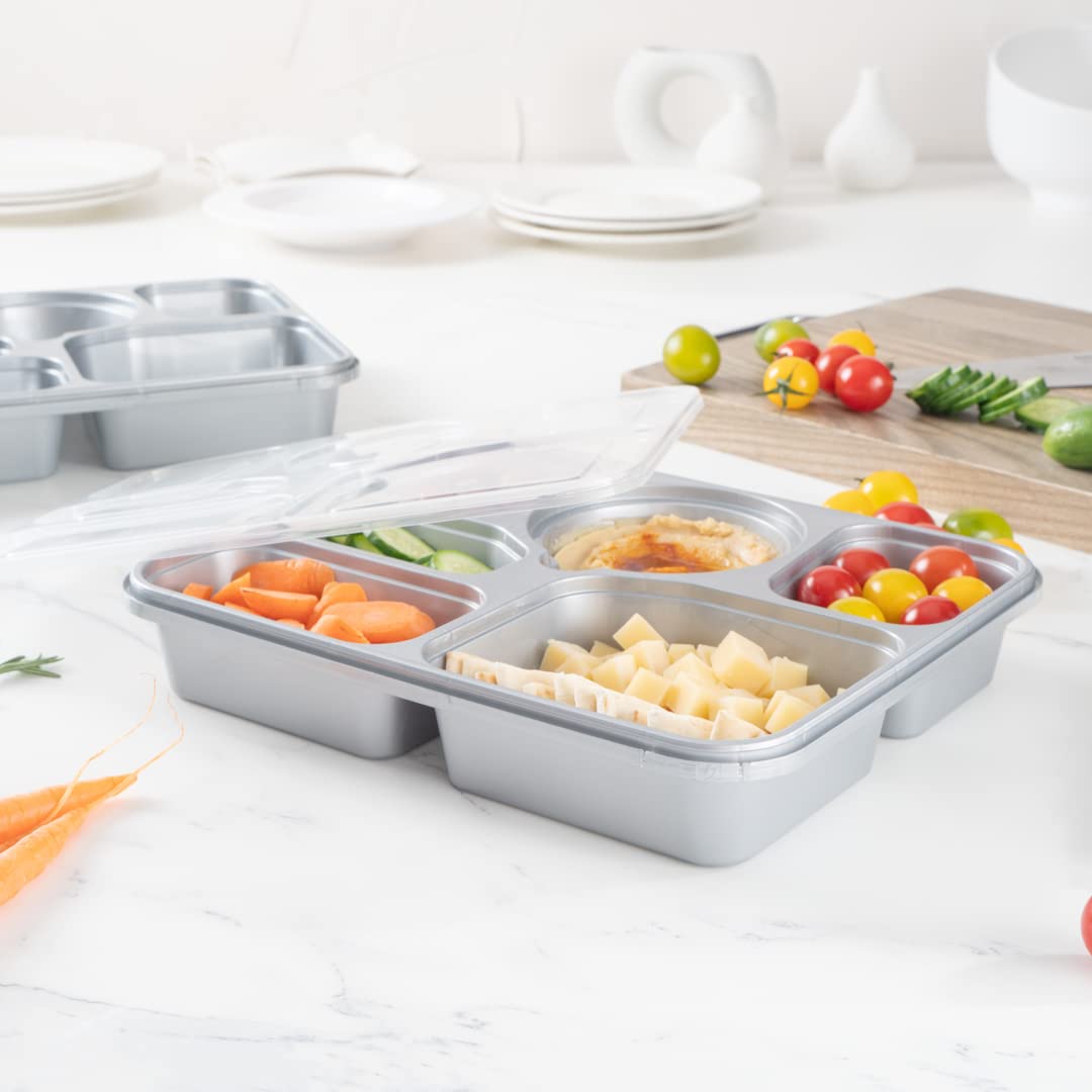 Restaurantware Futura 50.7oz Meal Prep Containers with Lids - 100 Pack Tamper-Evident Microwavable Disposable Plastic Food Storage Containers for Takeout, Lunches & Meal Prepping - BPA-Free, Leak-Proof (Ideal for Restaurants, Catering & Home Meal Prep)
